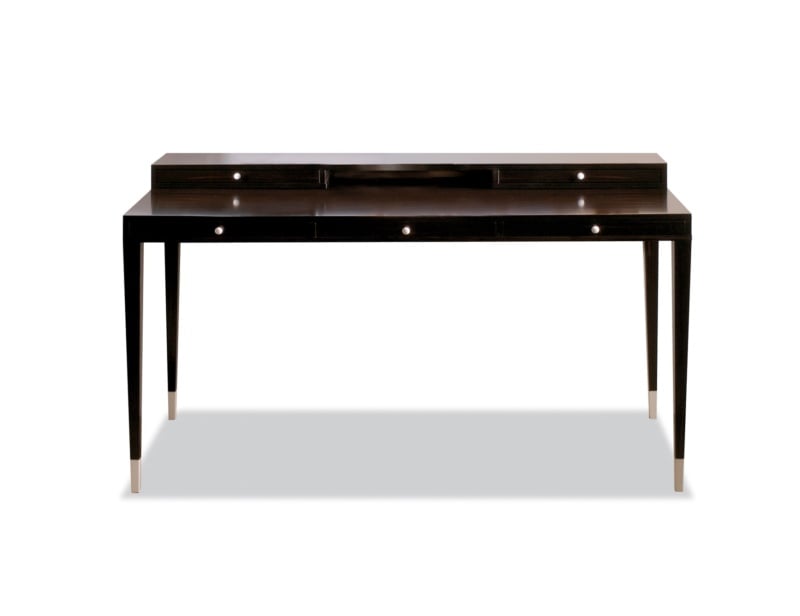 Victoria modern Italian desk with brown Ebony Makassar wood