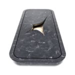 Vulcan contemporary Italian basin sink with black Nero Marquinia marble