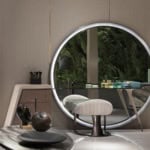 Westley modern luxury vanity table with brown leather