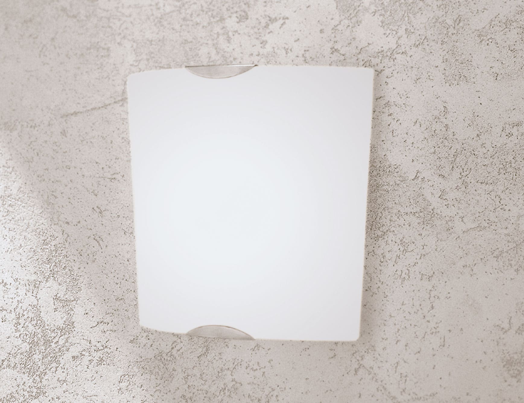 White modern Italian sconce with white glass