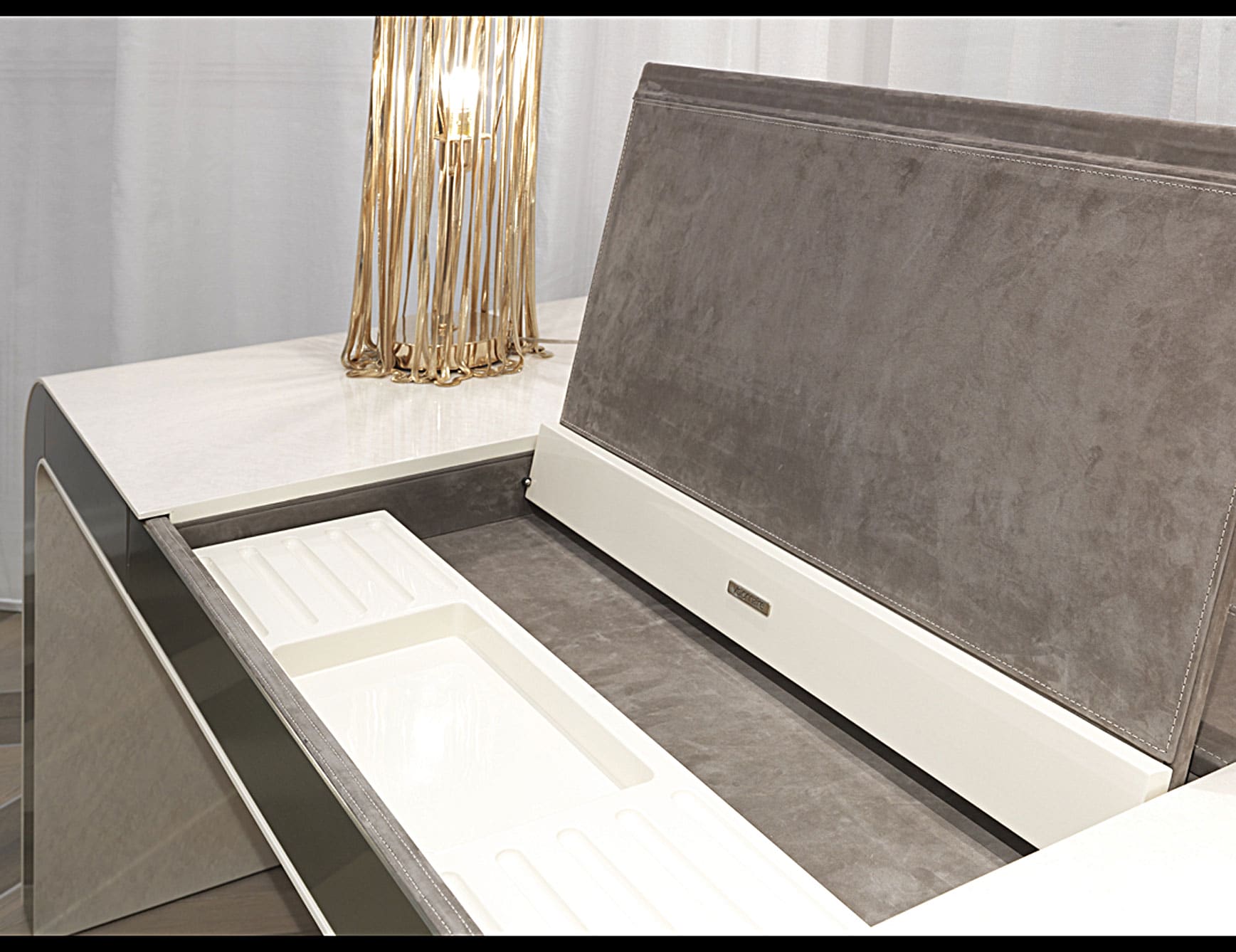 Wright modern luxury desk with white veneered wood