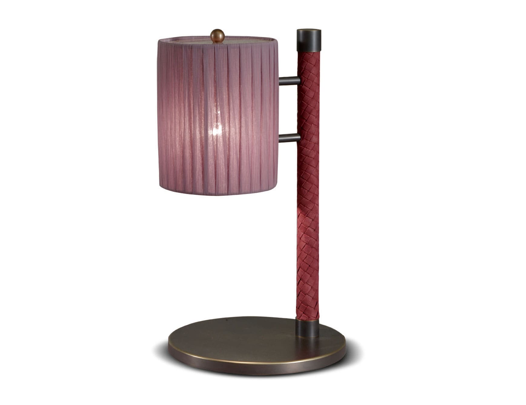 Zac modern Italian table lamp with pink fabric