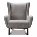 Leather armchair with wooden legs