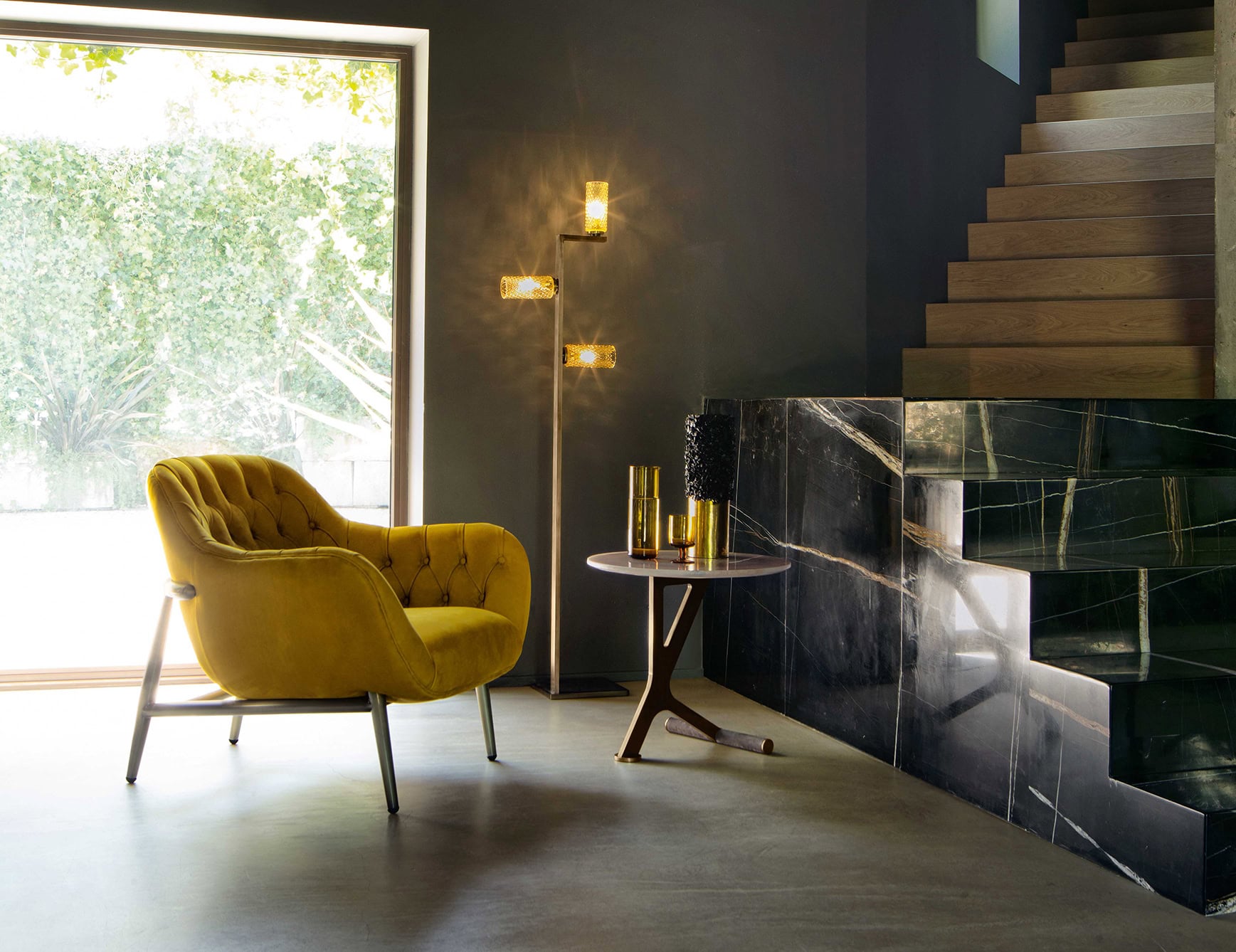 Roxane Calcite Marble Accent End Side Tables | Nella Vetrina