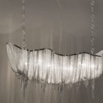 Atlantis contemporary Italian chandelier with nickel metal