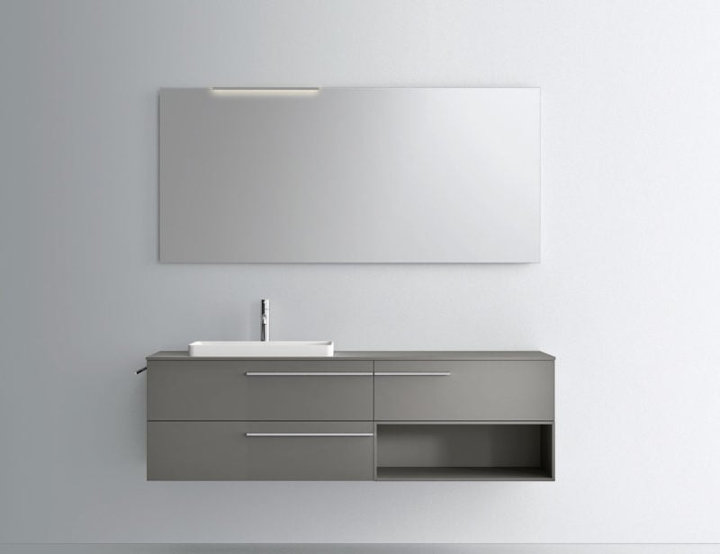 One 19.02 modern Italian bathroom vanity with grey ceramilux