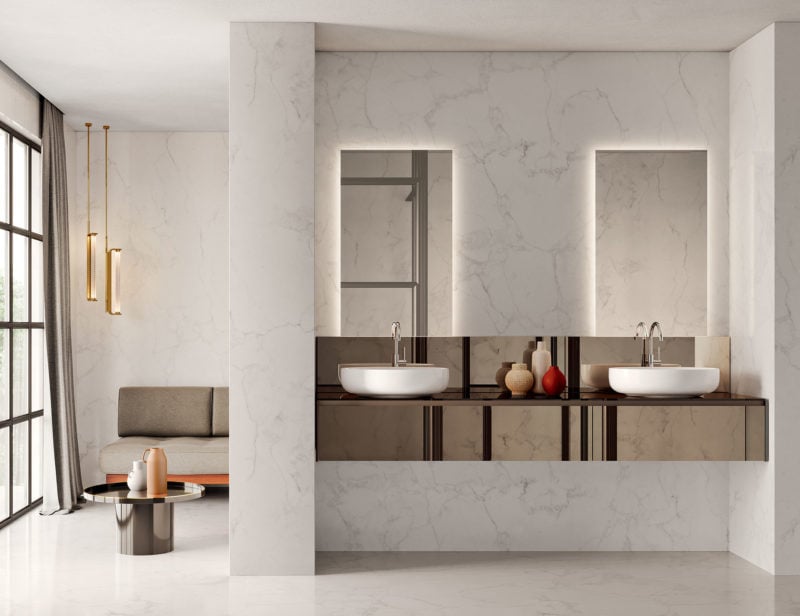 ED11 modern Italian bathroom vanity with bronze mirrored glass