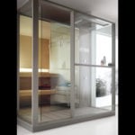 Logica S modern Italian sauna with transparent glass