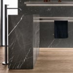 Touch 19.01 contemporary Italian bathroom vanity with grey Grafite   Quarzo marble   stone