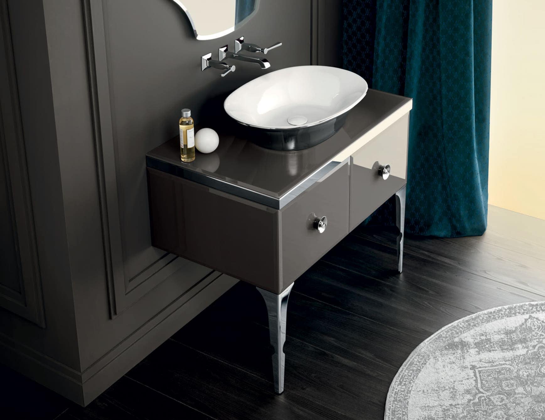 Majestic 08 classic luxury bathroom vanity with grey ceramic
