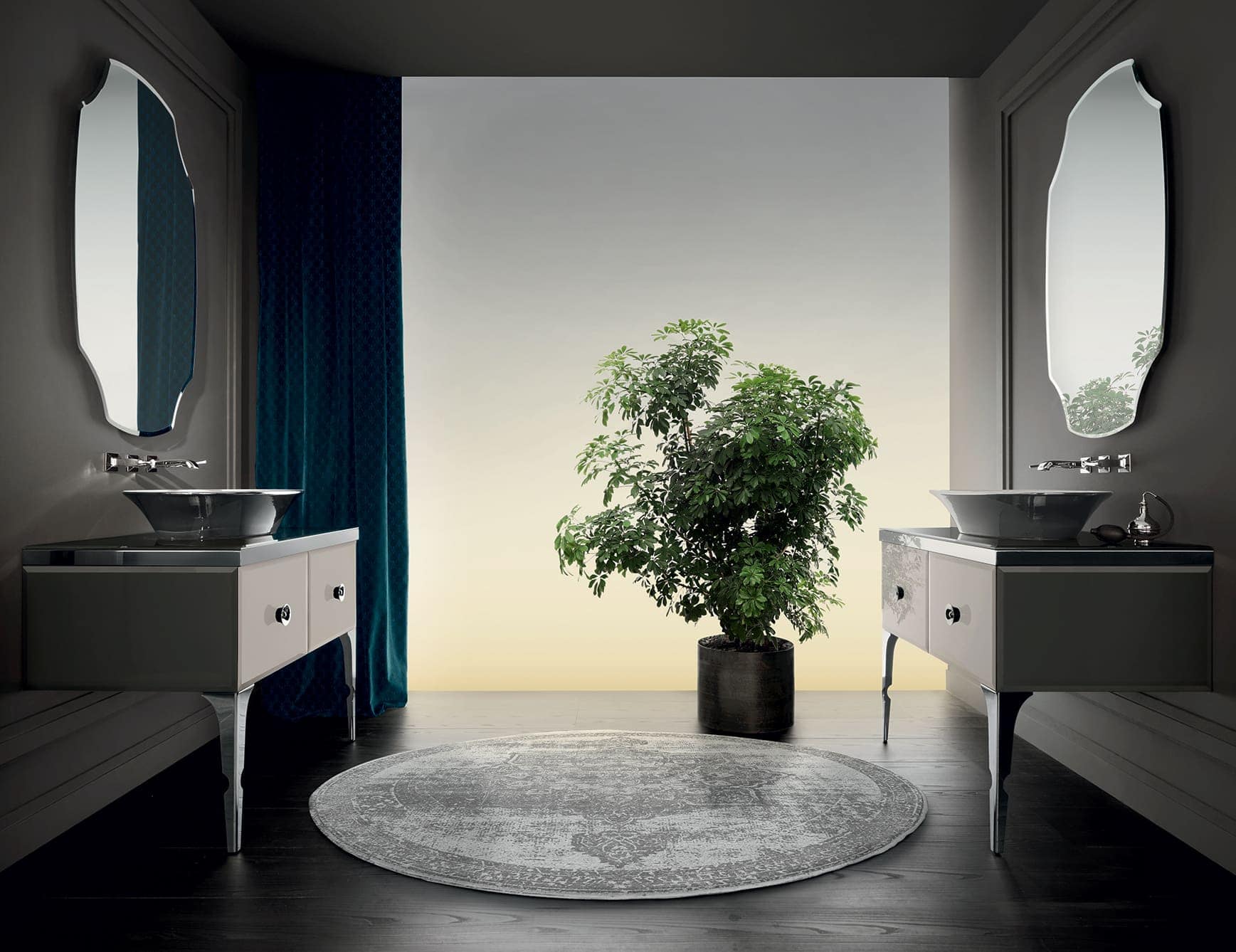 Majestic 08 classic luxury bathroom vanity with grey ceramic
