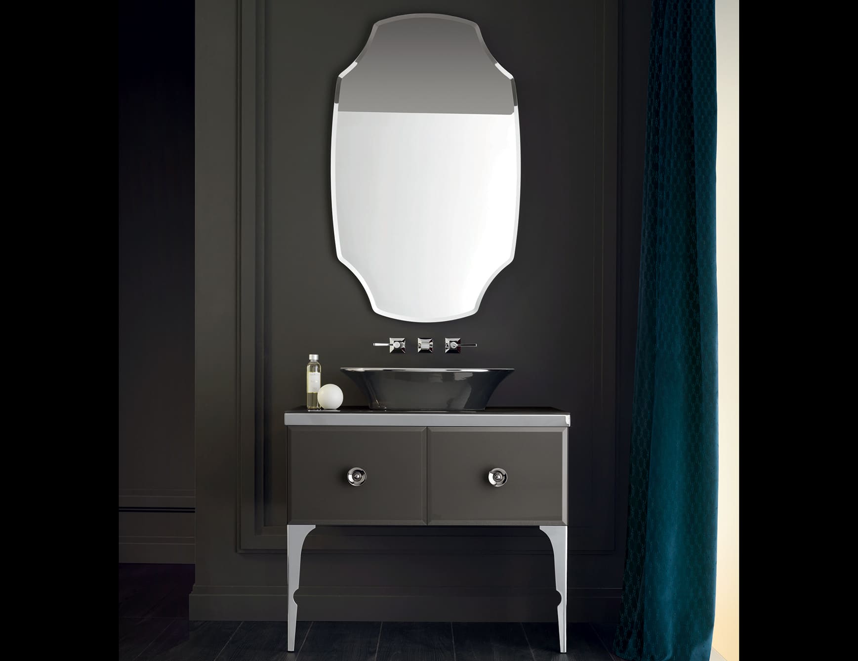 Majestic 08 classic luxury bathroom vanity with grey ceramic