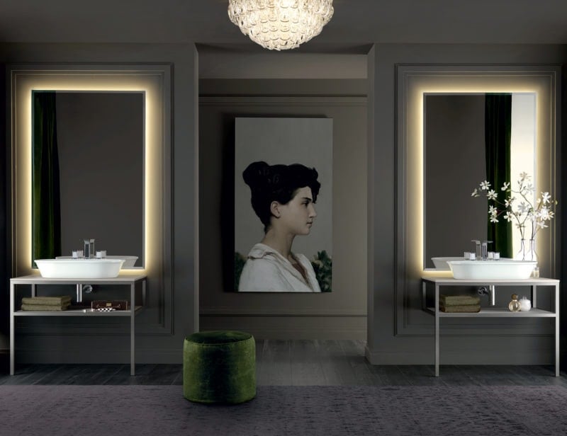 Algonquin 03 modern Italian bathroom vanity with white ceramic