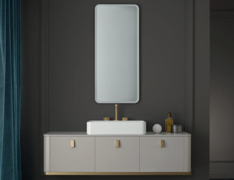 Tailor 01 modern Italian bathroom vanity with beige ceramilux