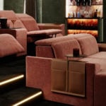 Kubrik fabric modular home theater sofa with recliner seats