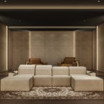 Fabric Kubrik home theater seating furniture in a private media room