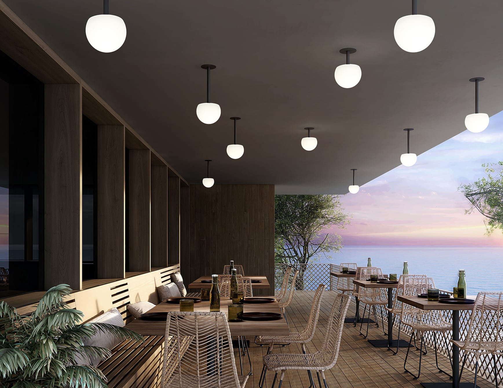 CIRC modern Italian ceiling light with black metal