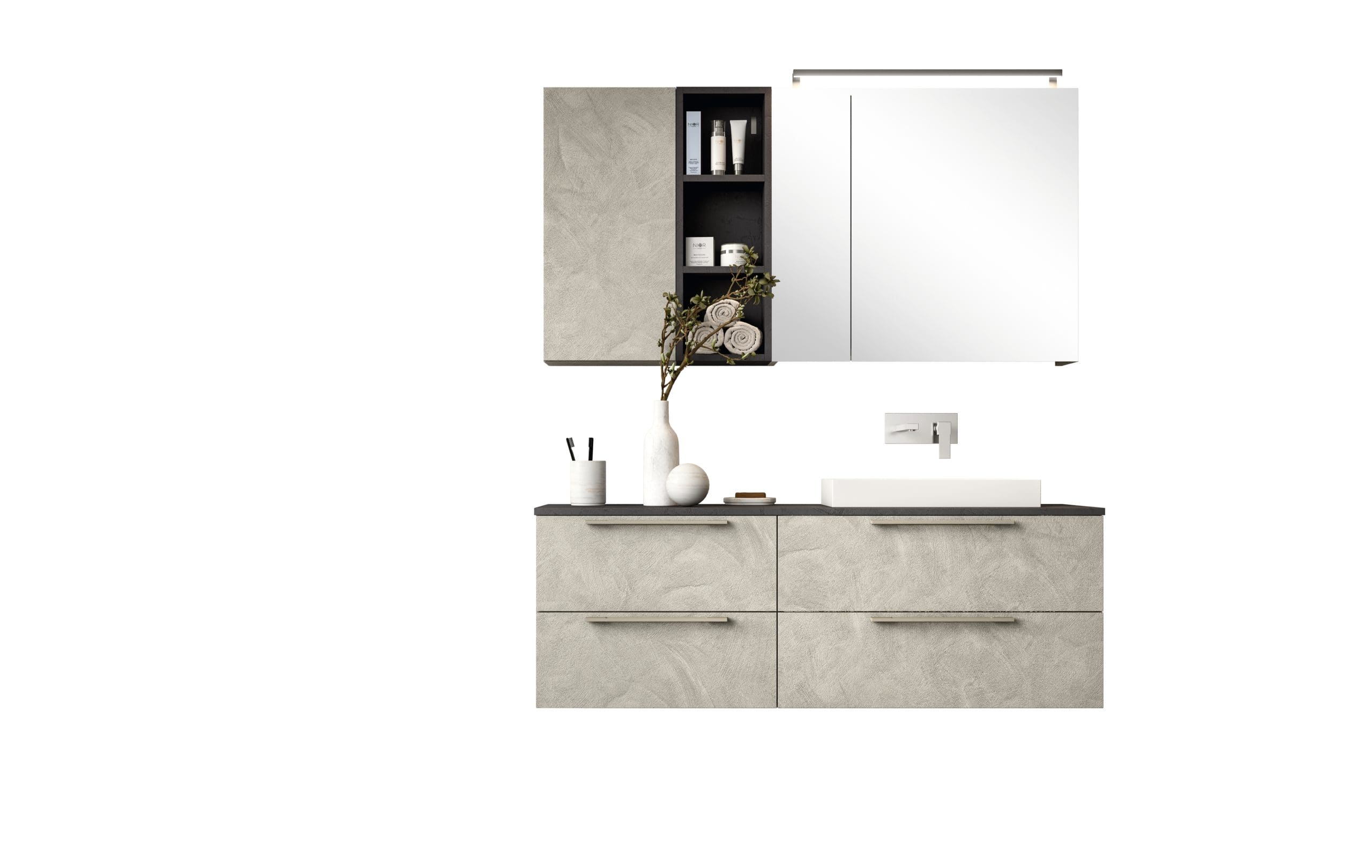 Byte 41 07 contemporary Italian bathroom vanity with white grafite