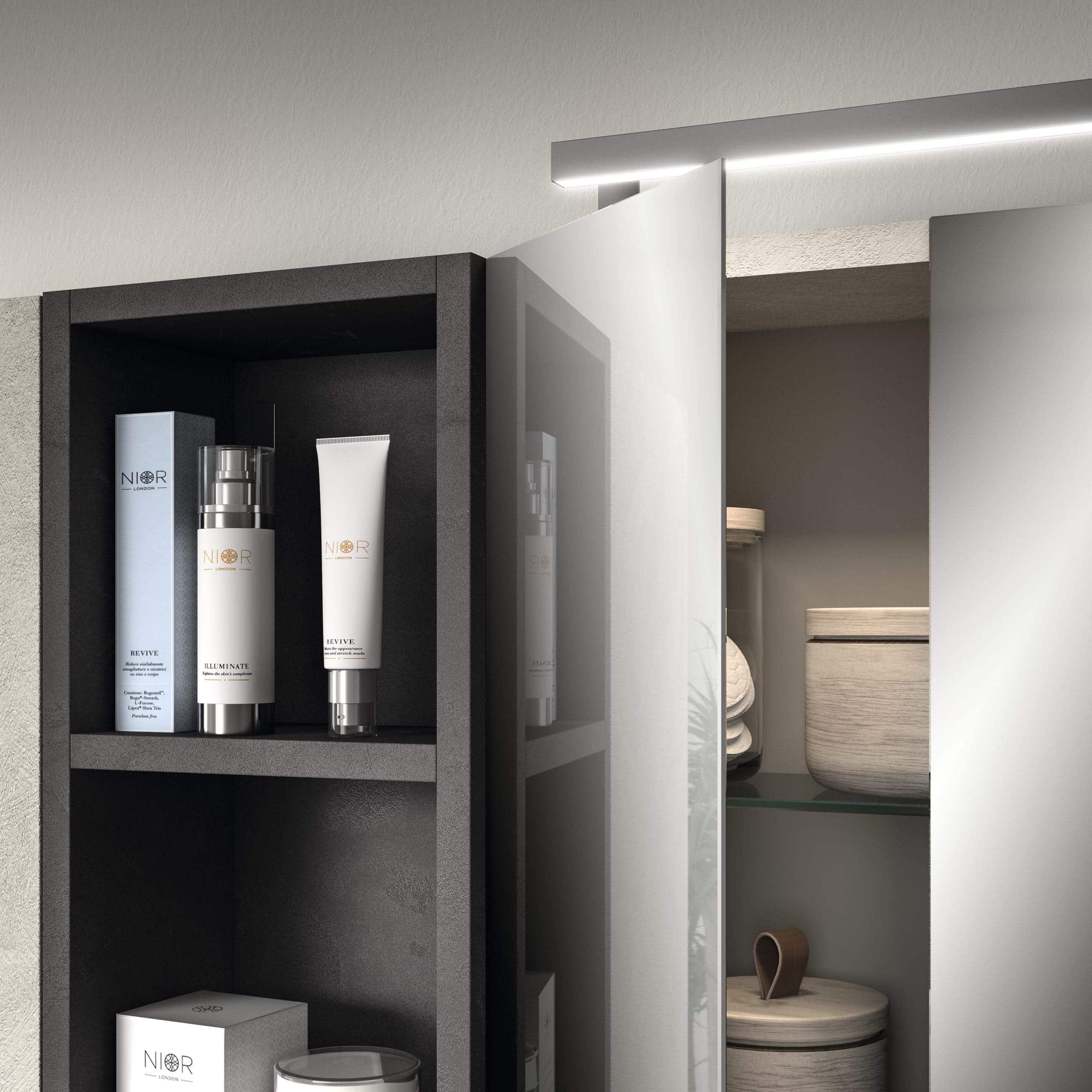 Byte 41 07 contemporary Italian bathroom vanity with white grafite