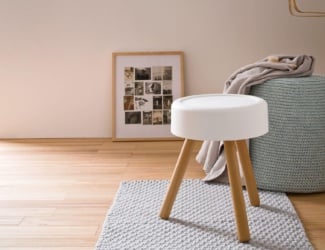 &lt;p&gt;Demetra luxury Italian stool shown in white upholstered fabric with base in metal with chromed finish. Chair composed of grey rope. Rope options: in light grey and green. Metal finishes available in bronze or white. A wide variety of fabrics and leathers are available to choose from (samples available upon request). Made in Italy.&lt;/p&gt;
