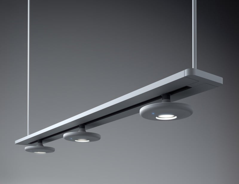 BUTTON modern Italian hanging light with white metal