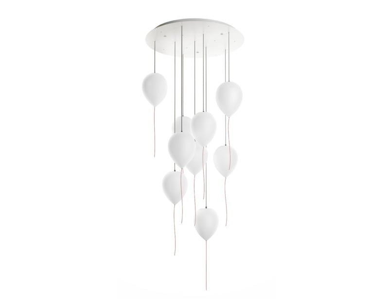 BALLOON modern Italian hanging light with white polyethylnene