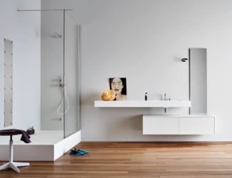 &lt;p&gt;Fonte 09 luxury Italian freestanding washbasin shown in matt Corian with Glacier White finish. Faucet composed of stainless steel. This collection features high-end raw materials used in the crafting process of each design. Made in Italy.&lt;/p&gt;
