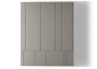 The wall panel system from NV360 was created in Milan, Italy, and is available in more than 400 different types of materials, including leather, glass, metal, and wood. Depending on the project, wood veneer in Ebony, Walnut, Oak, or Eucalyptus can be tailored. You have the option to uninstall the wall system and take it with you if you decide to relocate because it is totally flexible and can be placed and removed on each project. The wall panel system is totally configurable to each project and available in an endless variety of finishes, sizes, and configurations, much like all other NV360 designs. Made in Italy.