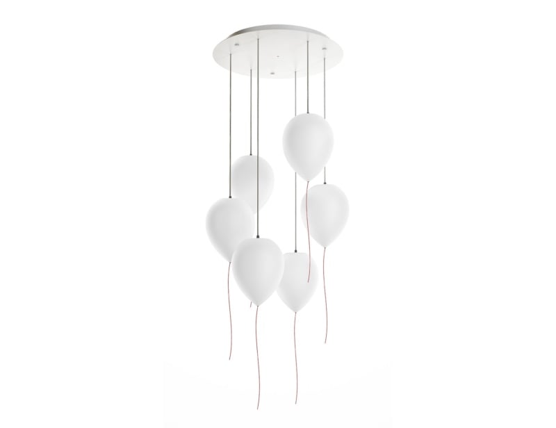 BALLOON modern Italian hanging light with white polyethylnene