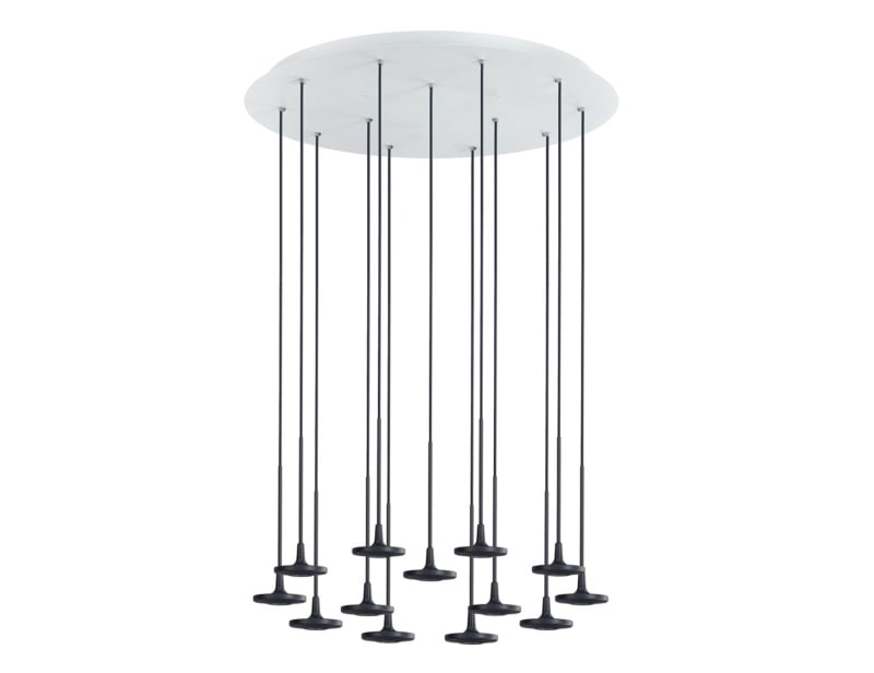 BUTTON modern Italian hanging light with black metal