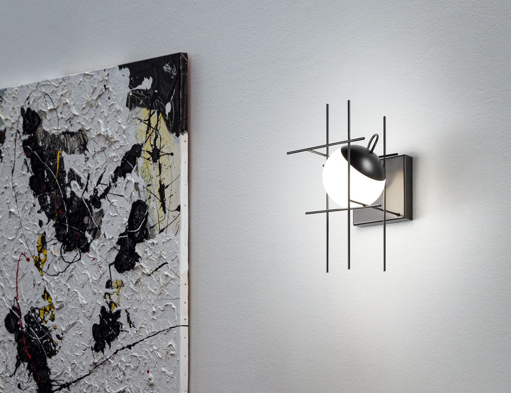 Plot Frame modern luxury sconce with white glass