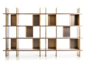 Club Modern Italian designer Italian panel handmade with American Walnut with transparent or bronze glass shelves and metal covered shelf holder. This luxury modern furniture collection features wood furniture upholstered in Italian leather. Wide selections of Italian leathers are available to choose from (samples available upon request). Made in Italy.