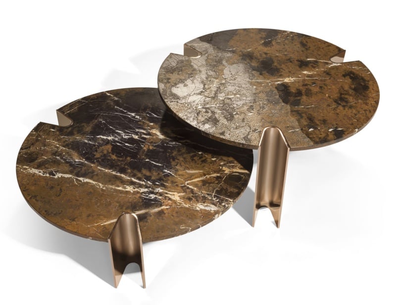 Egmont modern luxury side table with gold Black and Gold marble