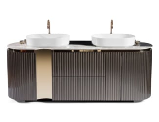 Asia 100 modern Italian basin shown in white mitek in 39.3&quot; size. Lavabi is available a sit-on or under-mount basin in various sizes="auto" including 27.5&quot; and 39.3&quot;. Finishes available: mitek. Colors available: white. Made in Italy.