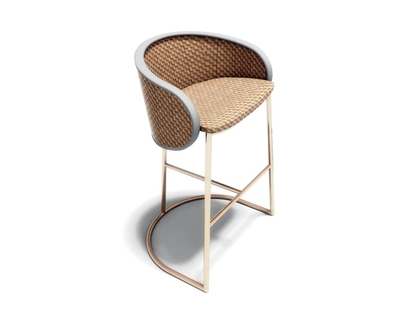 Sunny modern luxury stool with gold metal