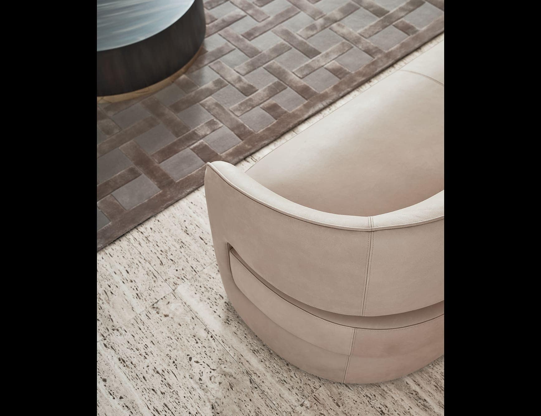 Ambra modern luxury sofa chair with beige leather