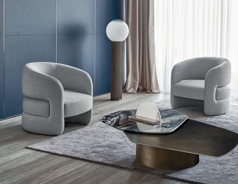 Ambra leather sofa seating in living room setting