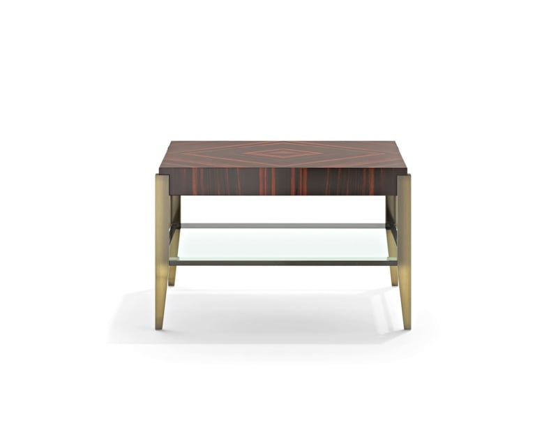 Alias contemporary Italian side table with brown veneered wood