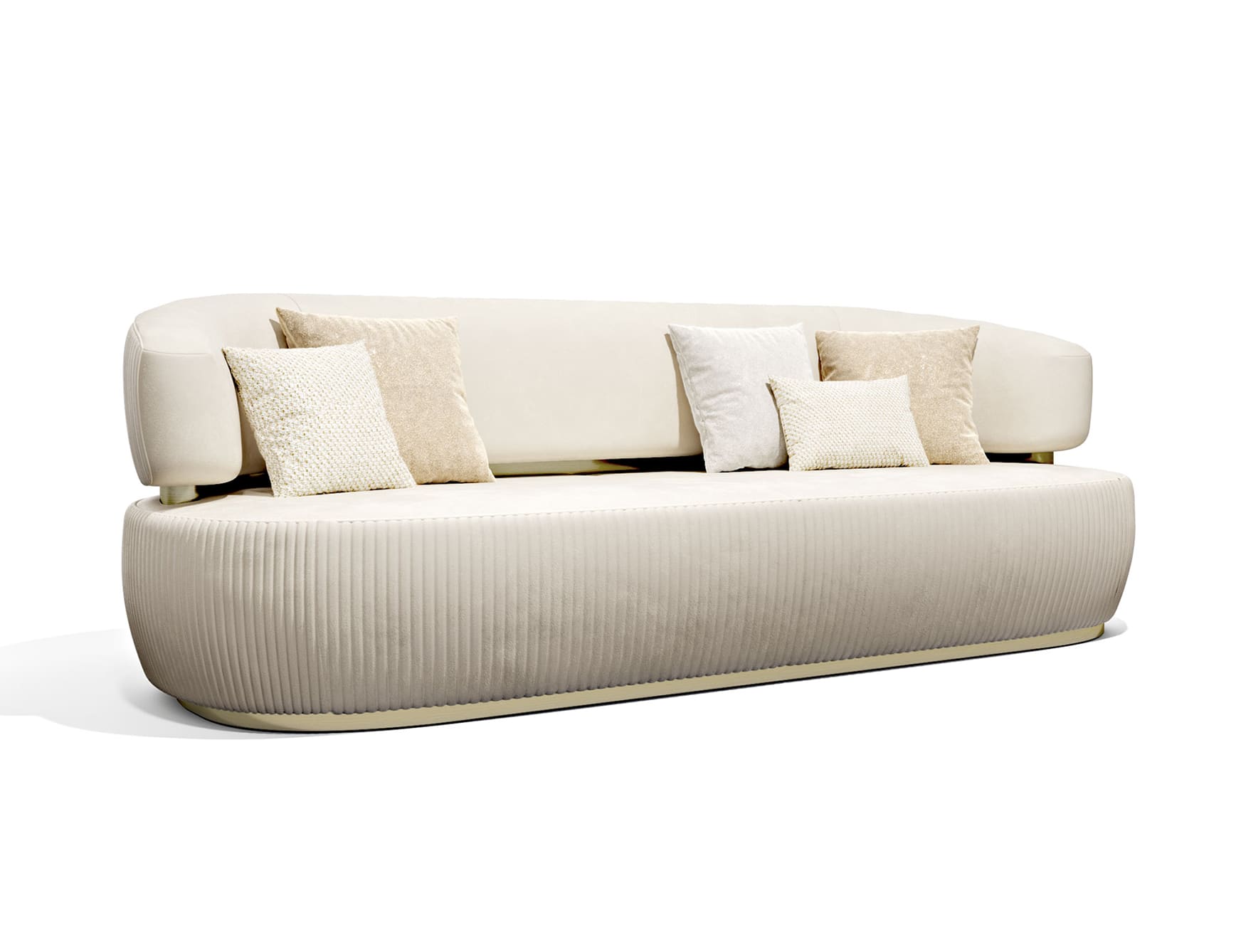 Bon Ton contemporary Italian sofa chair with cream fabric