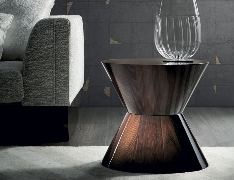 Capital modern Italian side table with brown Ebony wood