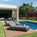 Cliff contemporary Italian lounge chair with grey fabric