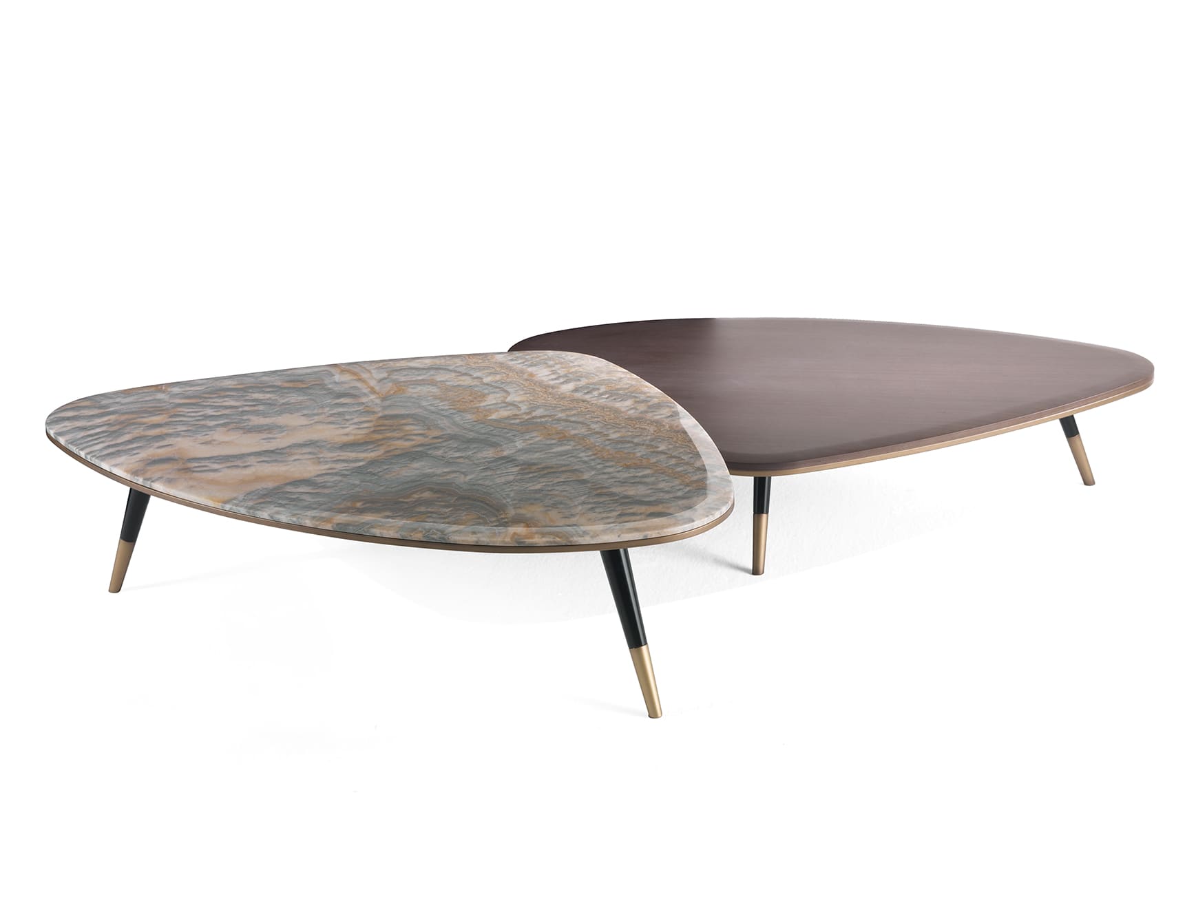 Camberwell modern luxury coffee table with brown marble