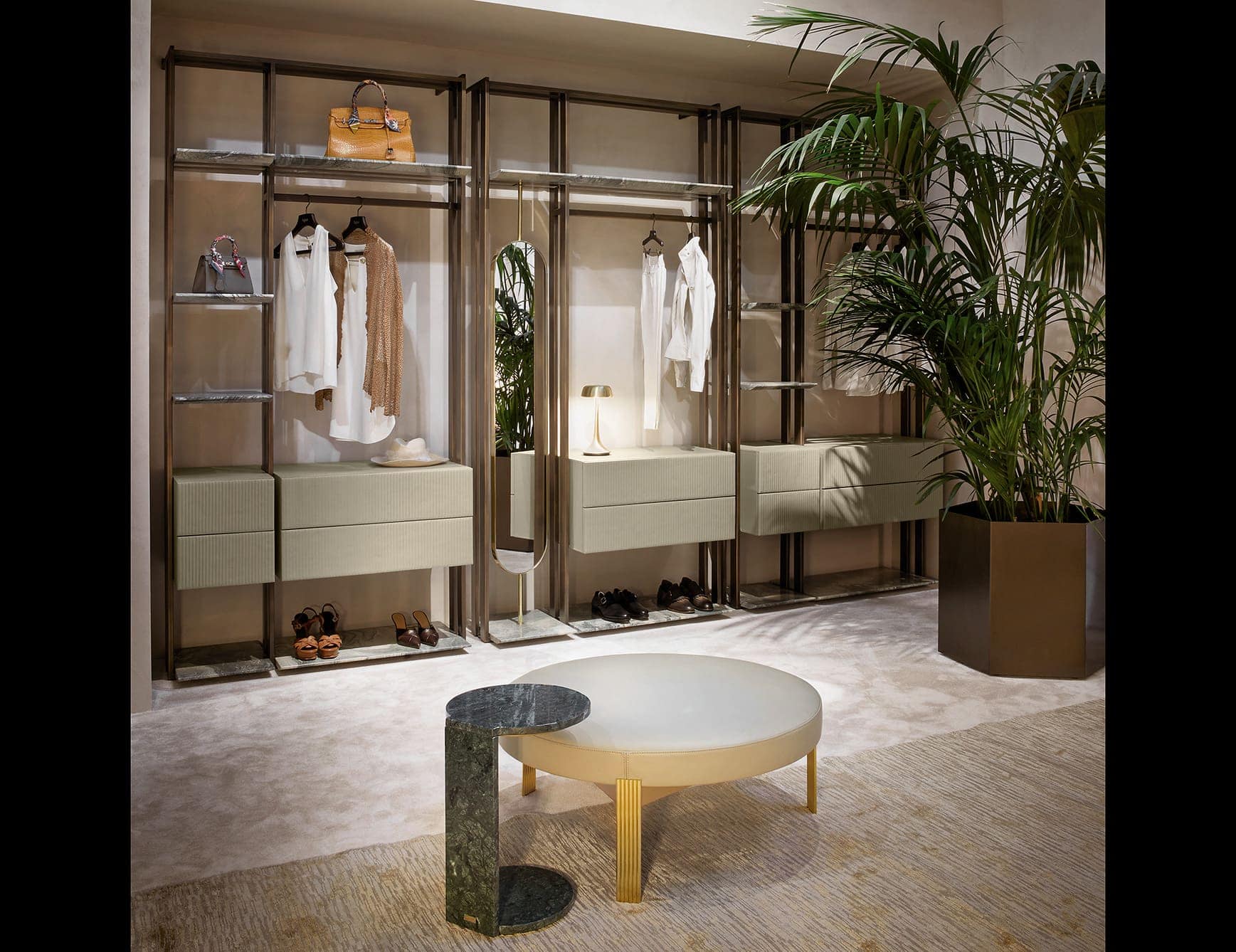 Matisse modern luxury wardrobe with ivory metal