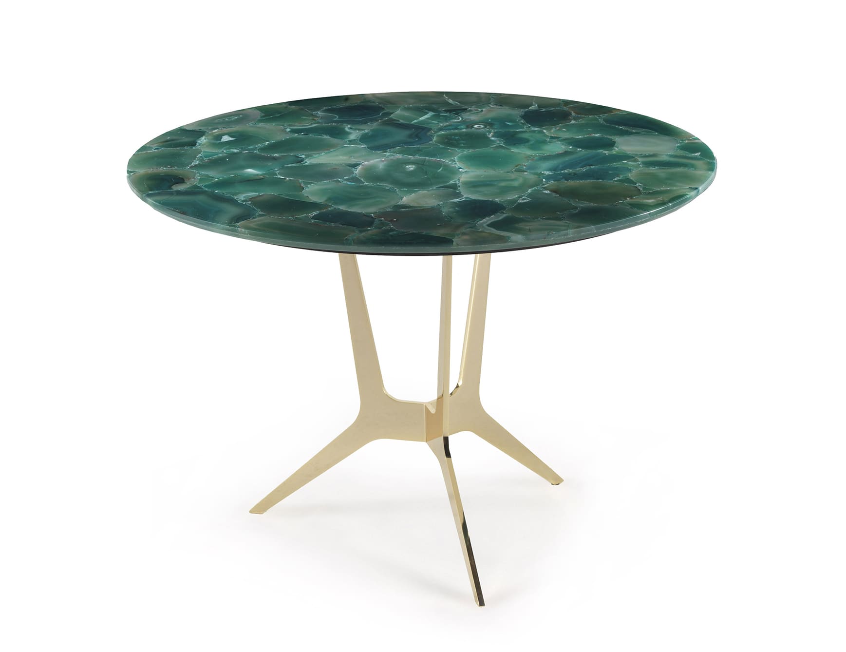 Cooper modern luxury side table with green Agate onxy