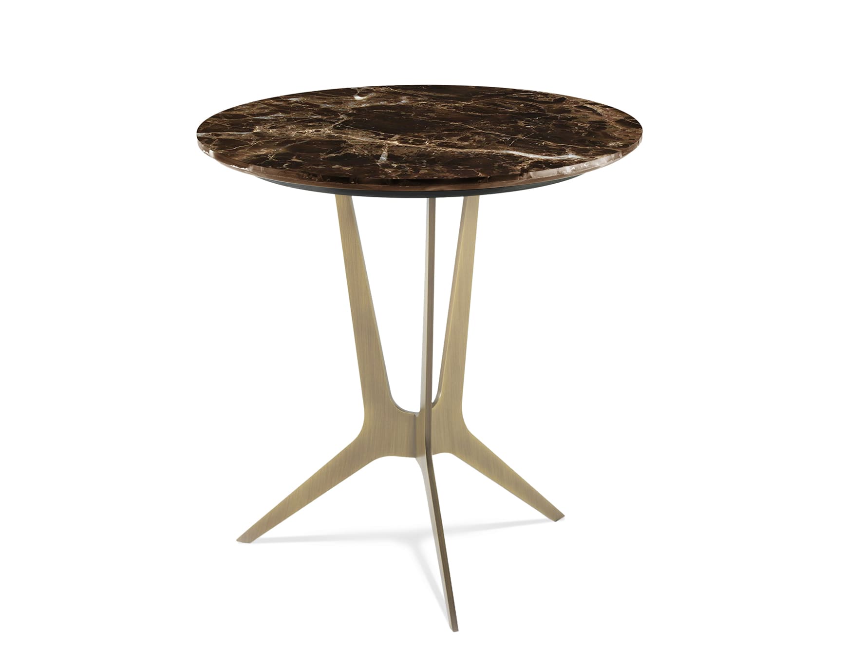 Cooper modern luxury side table with brown Emperador Dark marble