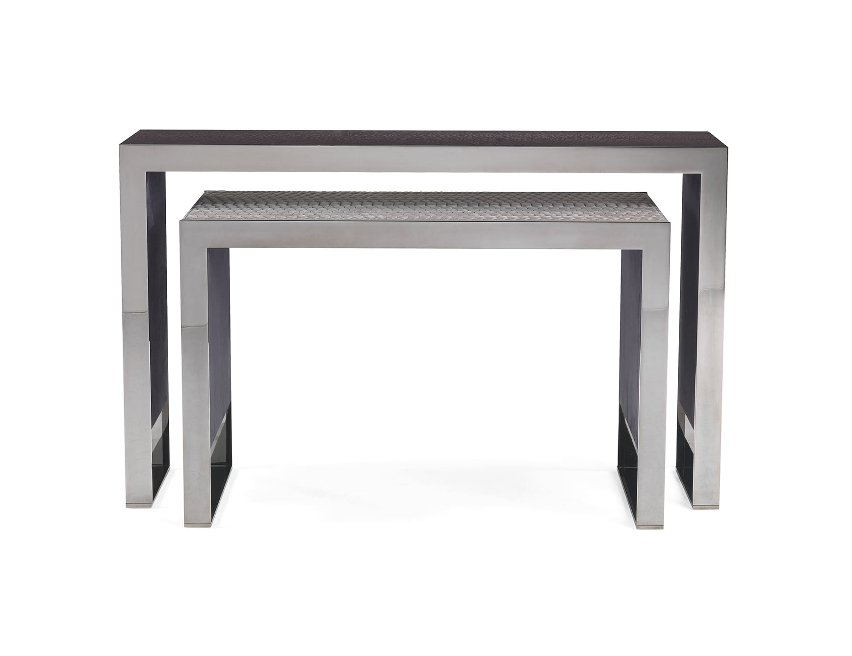 Golden Bridge modern luxury console with silver metal