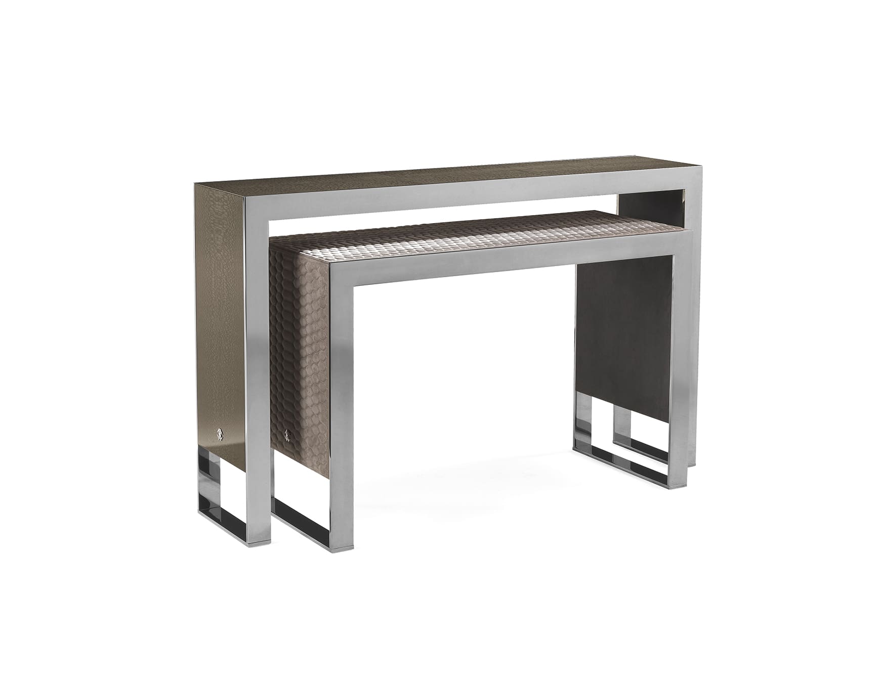 Golden Bridge modern luxury console with silver metal