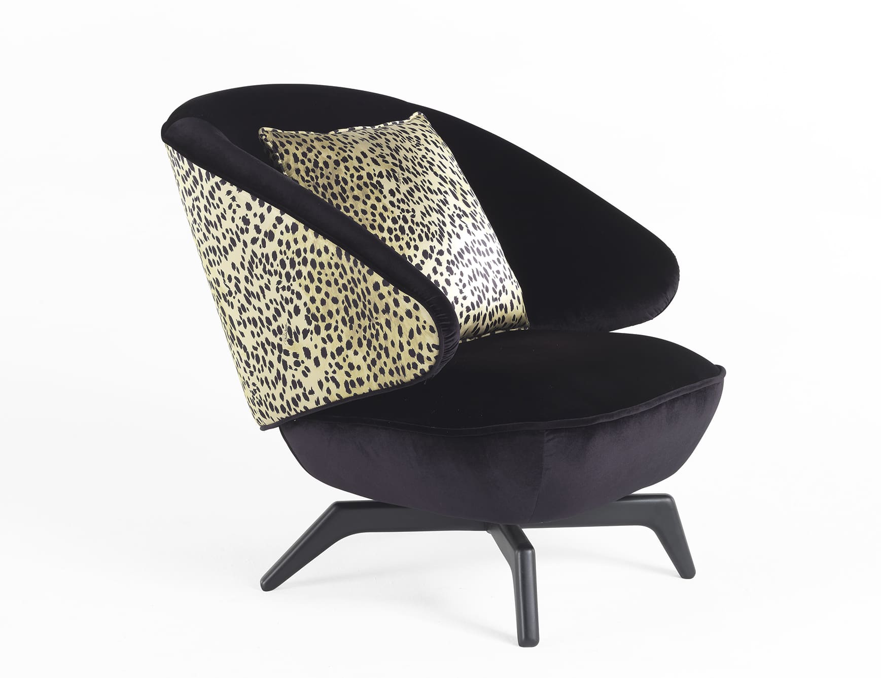 Key West modern luxury armchair with black leather