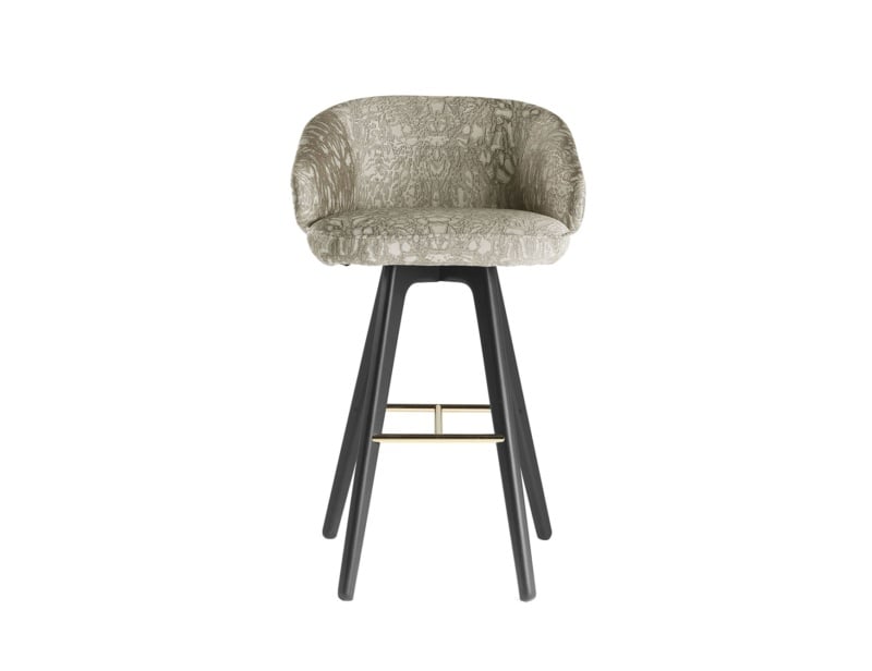 Key West modern luxury stool with grey fabric