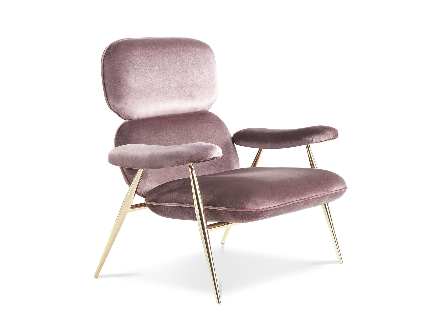 Tahiti modern luxury armchair with purple fabric